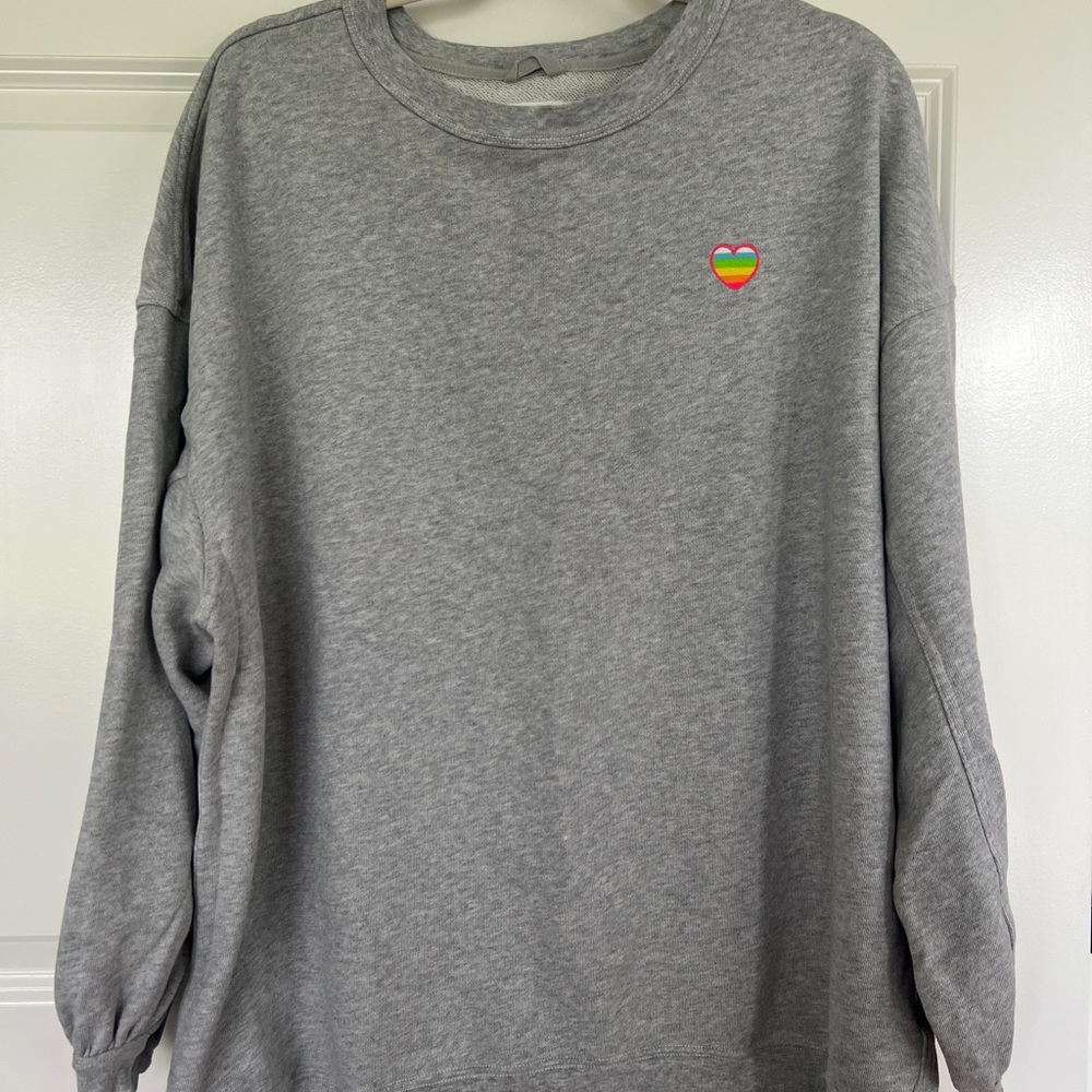 Aerie Sweatshirt with Rainbow Heart Patch